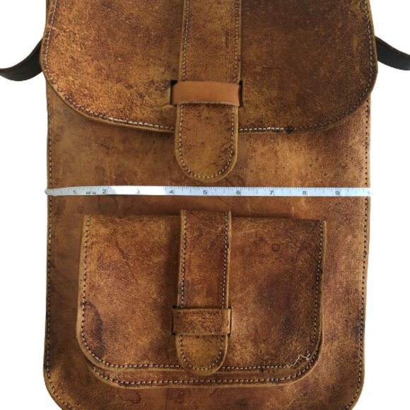 🌻host pick🌼 Vintage 70s distressed rectangle shaped leather shoulder bag purse - Picture 15 of 16